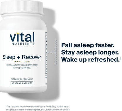 Vital Nutrients Sleep + Recover – Vegan Sleep Support with Melatonin, Ashwagandha & L-Theanine