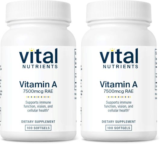Vital Nutrients Vitamin A 7500mcg RAE – Immune, Vision & Skin Support | Non-GMO | Pack of 2 BritishVita | Premium UK Vitamins & Wellness Supplements