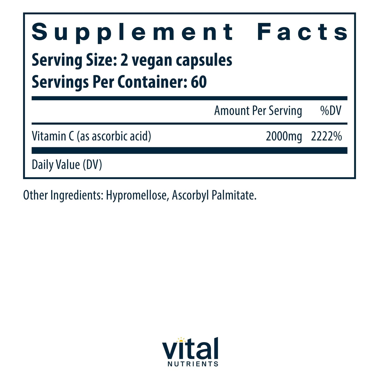 Vital Nutrients Vitamin C 1000mg | Vegan, Non-GMO Immune Support | 120 Capsules