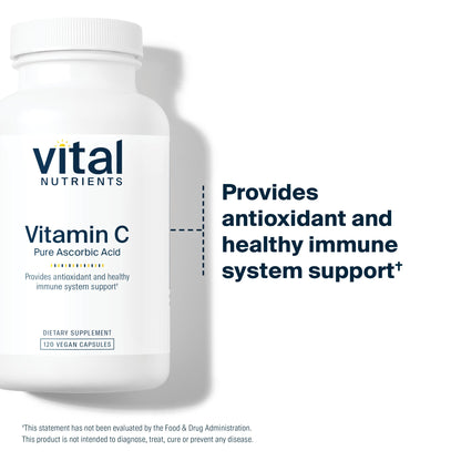Vital Nutrients Vitamin C 1000mg | Vegan, Non-GMO Immune Support | 120 Capsules