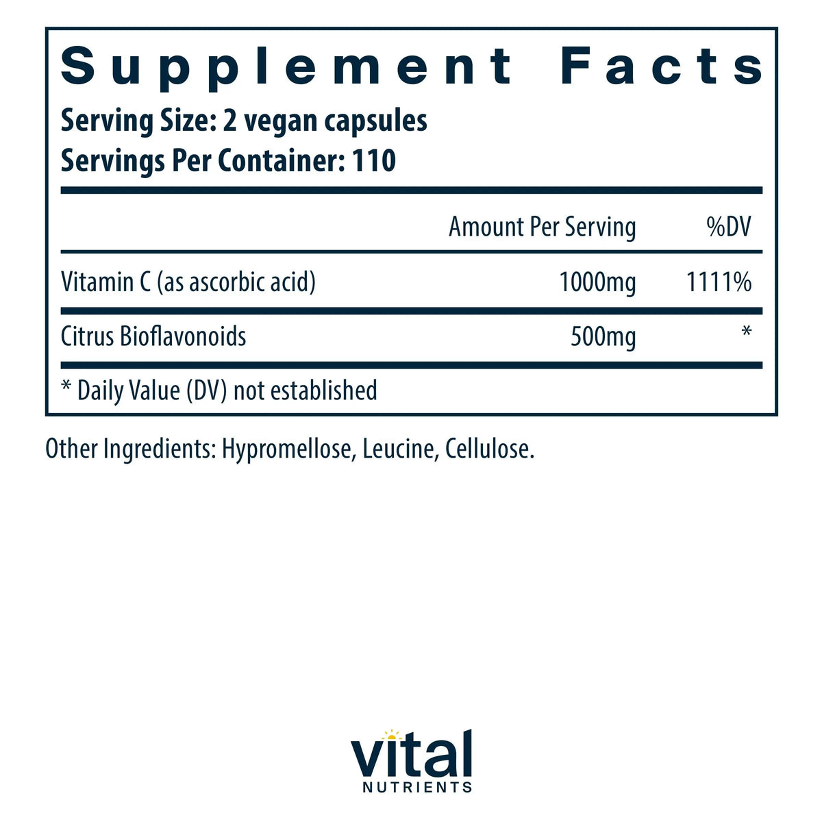 Vital Nutrients Vitamin C with Bioflavonoids | Vegan, Allergen-Free 1000mg Vitamin C + 500mg Citrus Bioflavonoids | 220 Capsules BritishVita | Premium UK Vitamins & Wellness Supplements