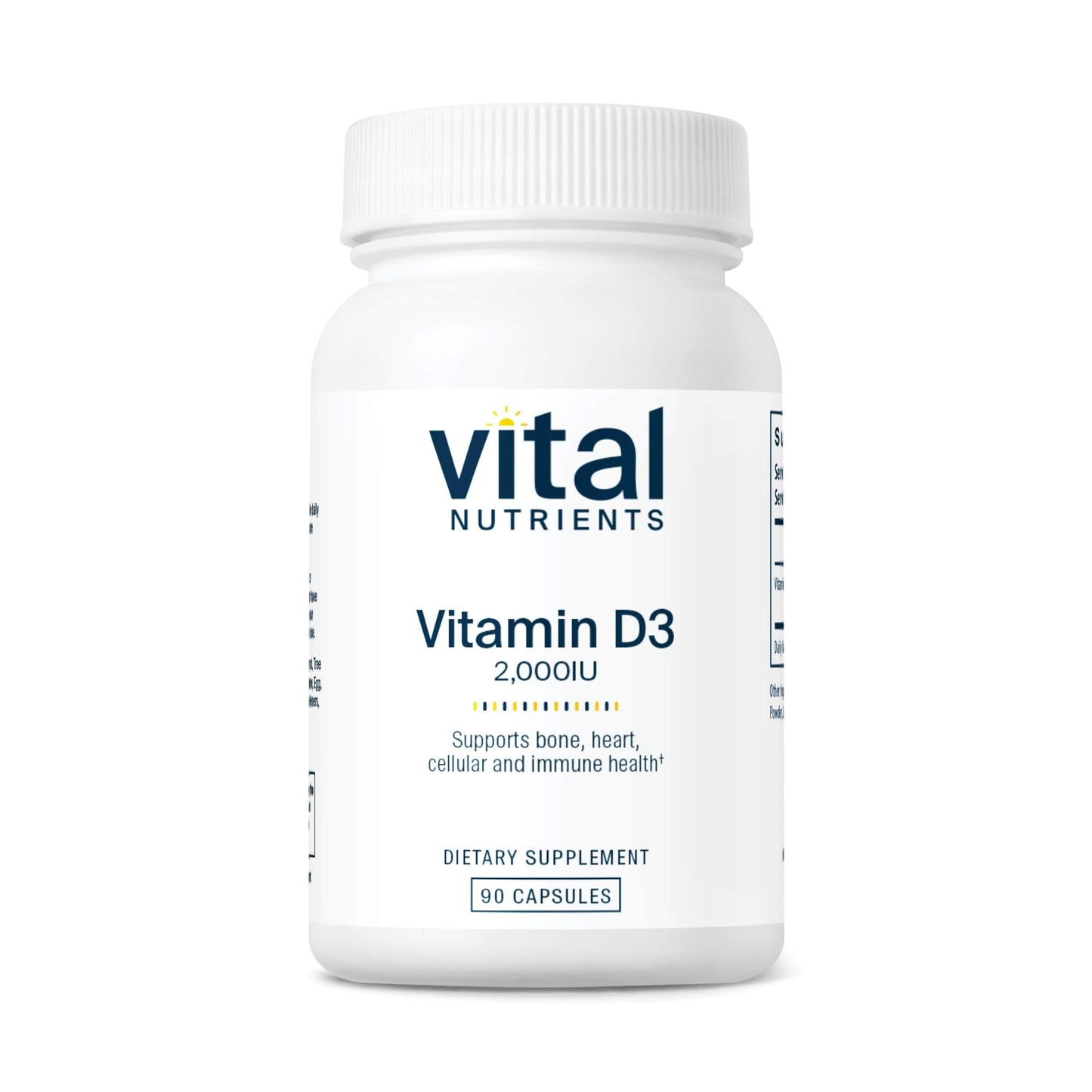 Vital Nutrients Vitamin D 2000 IU | D3 for Bones, Immunity & Calcium Absorption | 90 Capsules | Gluten, Dairy & Soy Free