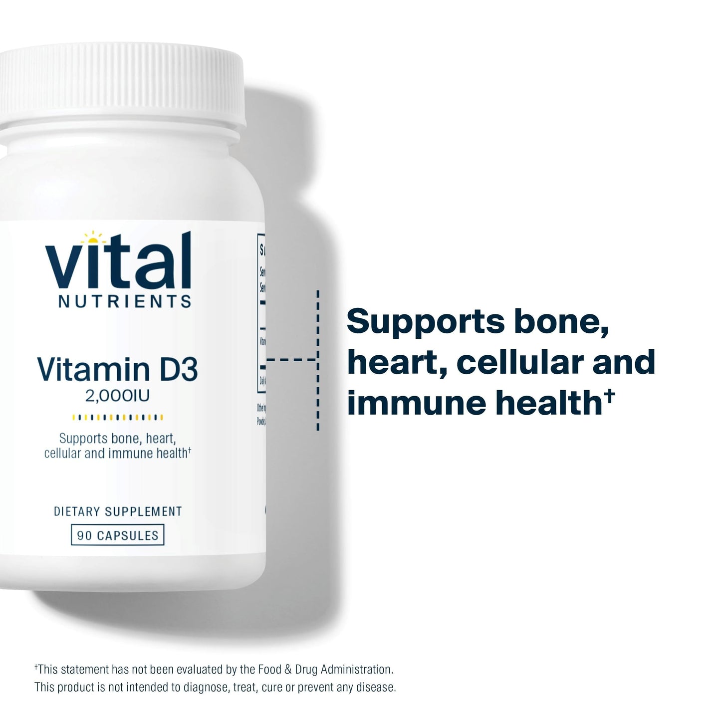 Vital Nutrients Vitamin D 2000 IU | D3 for Bones, Immunity & Calcium Absorption | 90 Capsules | Gluten, Dairy & Soy Free