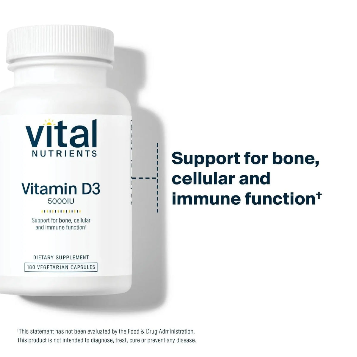 Vital Nutrients Vitamin D 5000 IU D3 Supplement – Supports Bones, Teeth & Immunity | Gluten, Dairy & Soy Free | 180 Capsules BritishVita | Premium UK Vitamins & Wellness Supplements