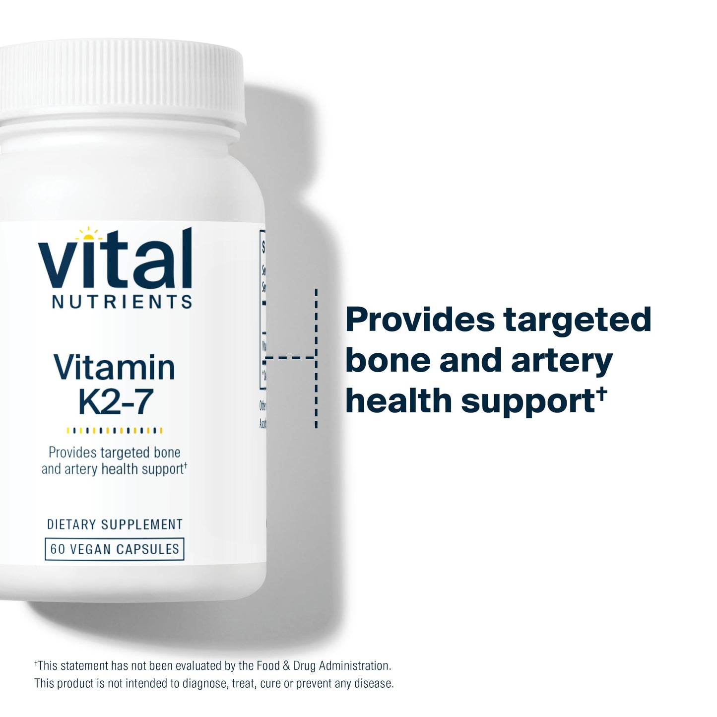 Vital Nutrients Vitamin K2-7 MK7 | Vegan, Non-GMO | 60 Capsules