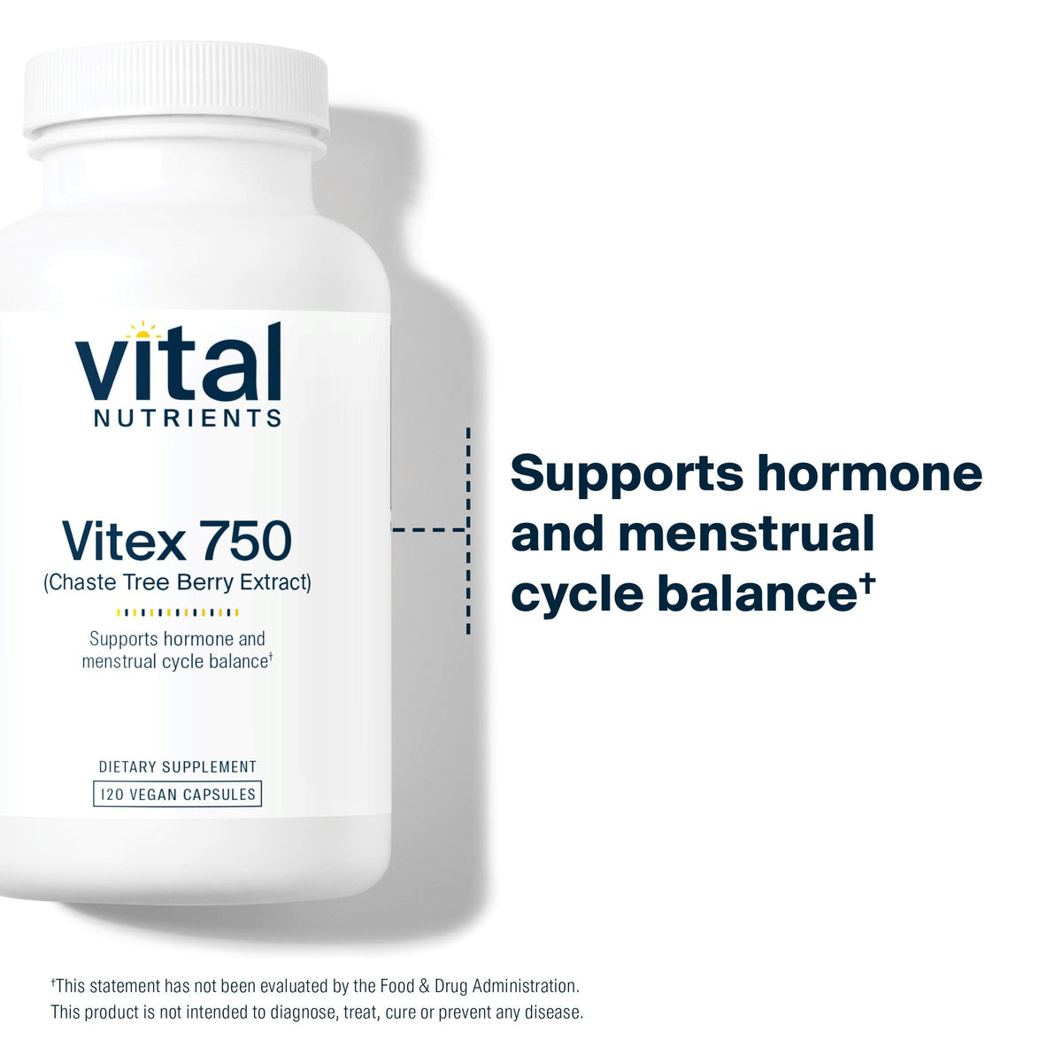 Vital Nutrients Vitex 750 – 750mg Chaste Tree Berry Extract for Hormone Balance & Menstrual Support | Gluten Free | Non-GMO | 120 Capsules mythriftymom
