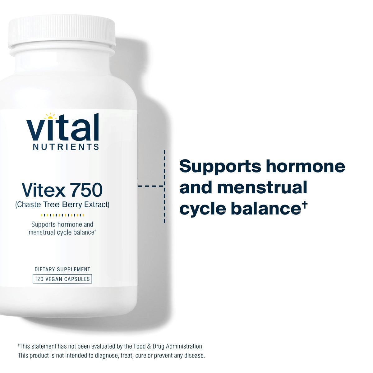 Vital Nutrients Vitex 750 – 750mg Chaste Tree Berry Extract for Hormone Balance & Menstrual Support | Gluten Free | Non-GMO | 120 Capsules mythriftymom