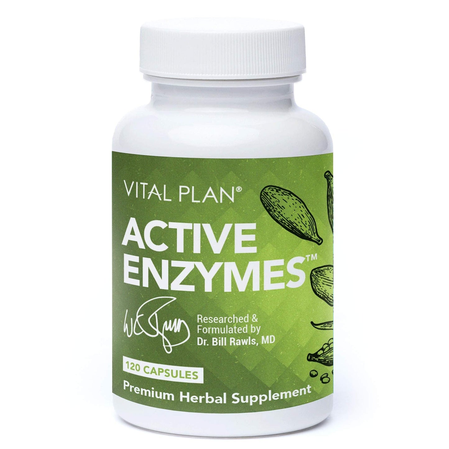Vital Plan Active Enzymes Supplement by Dr. Bill Rawls – Digestive Enzymes for Gut Health (120 Capsules)