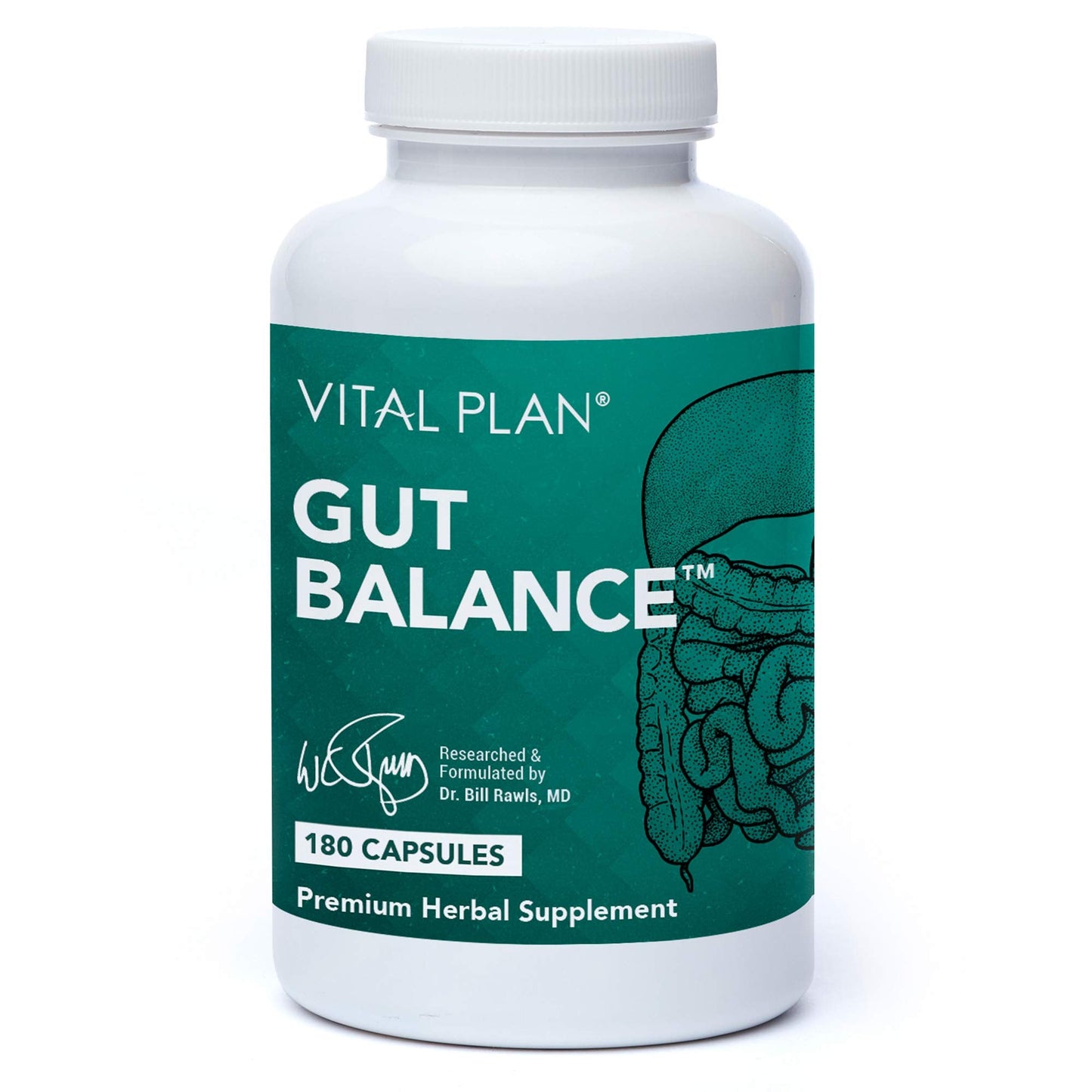 Vital Plan Gut Balance Supplement by Dr. Bill Rawls – Digestive Health Support (180 Capsules)