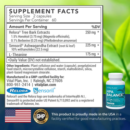 Vital Plan HPA Balance Adrenal Support - Dr. Bill Rawls | Sensoril Ashwagandha