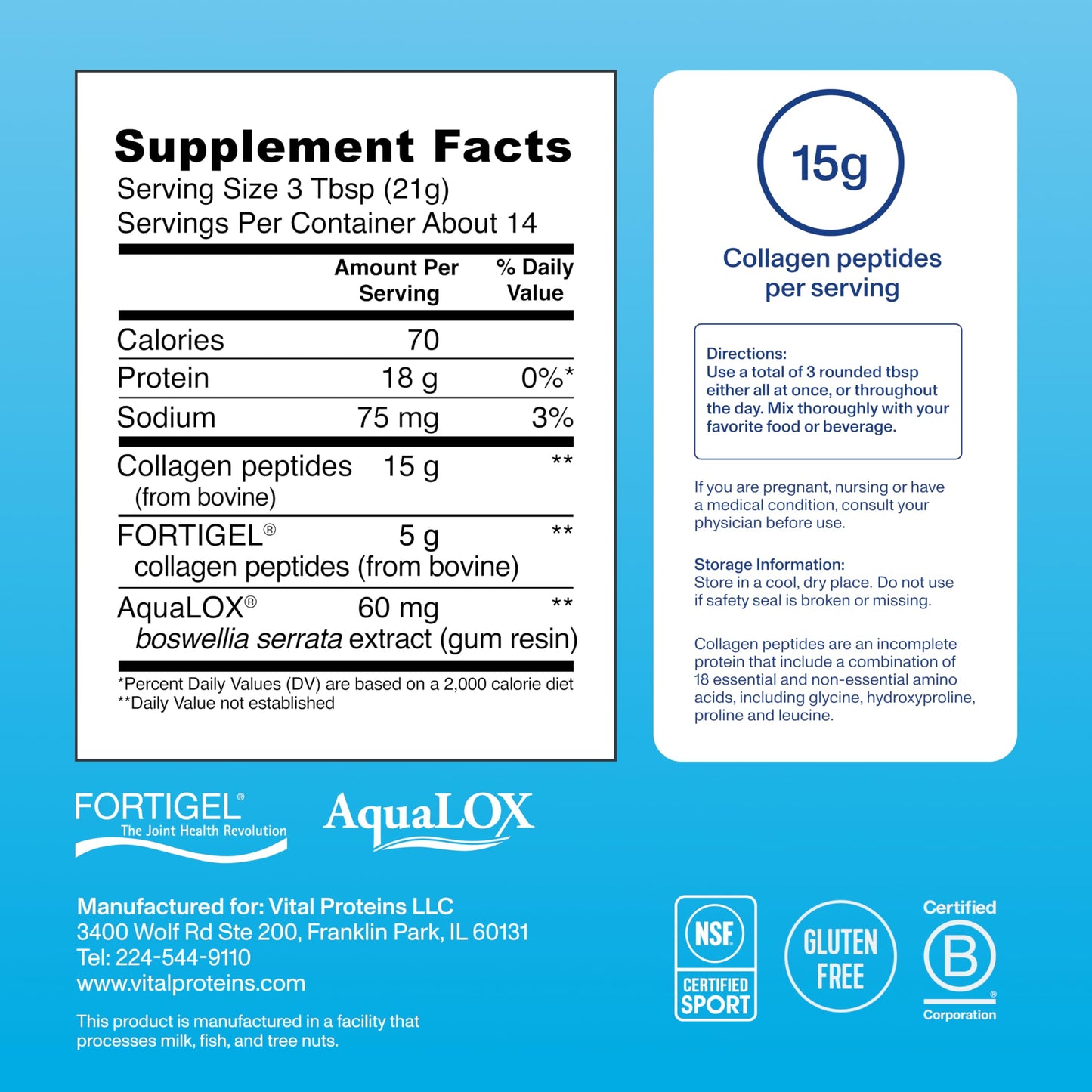 Vital Proteins Active Complex – 20g Collagen for Joint Health