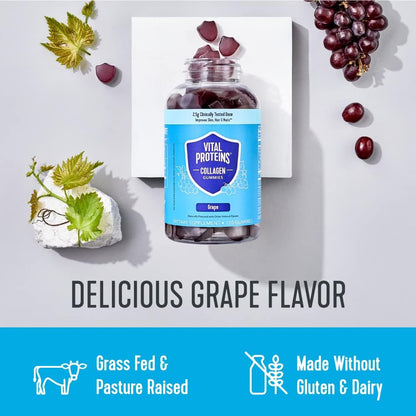Vital Proteins Collagen Gummies – 2.5g VERISOL, Hair, Skin & Nails, Grape, 120 ct