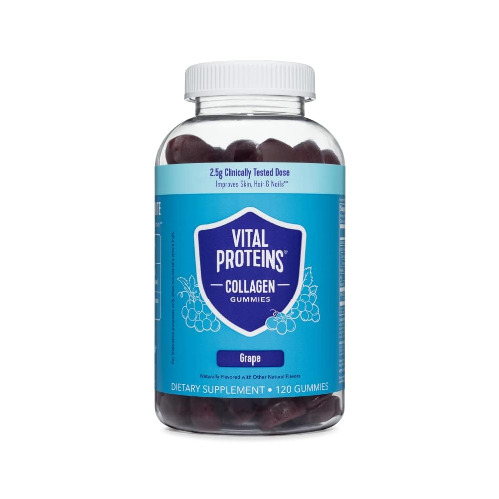 Vital Proteins Collagen Gummies – 2.5g VERISOL, Hair, Skin & Nails, Grape, 120 ct