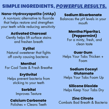 Vital Toothpaste Tabs with Nano-Hydroxyapatite | Whitens & Remineralizes Naturally