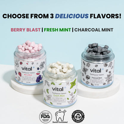 Vital Toothpaste Tabs with Nano-Hydroxyapatite | Whitens & Remineralizes Naturally