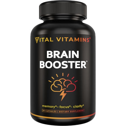 Vital Vitamins Brain Support with Bacopa Monnieri – Memory & Focus Nootropic (Caffeine-Free)