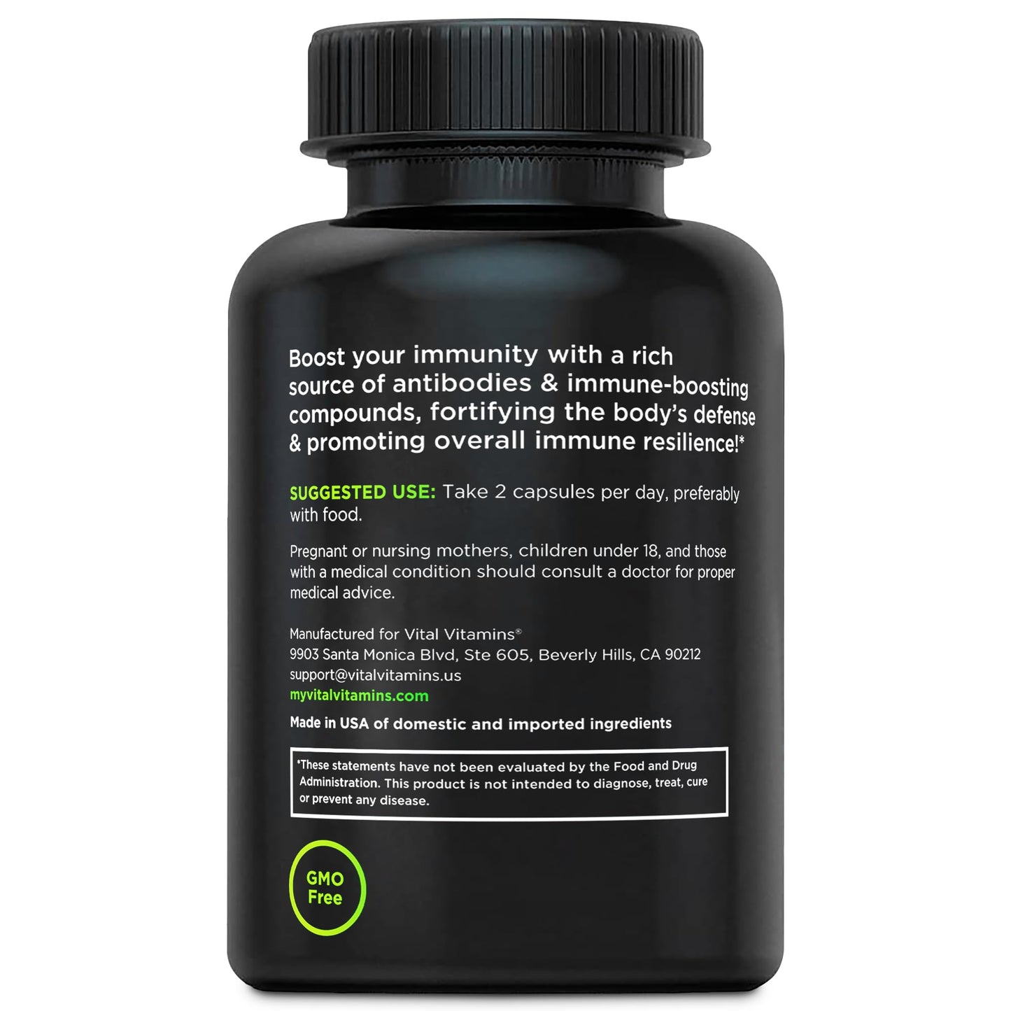 Vital Vitamins Colostrum Supplement – IgG 10% | Vitamin C, Zinc & Selenium | Grass-Fed 60 Caps