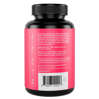 Vital Vitamins Women's Multivitamin Complex – Multi-Collagen, Hyaluronic Acid & MSM