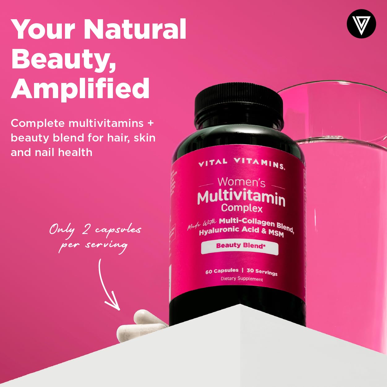 Vital Vitamins Women's Multivitamin Complex – Multi-Collagen, Hyaluronic Acid & MSM