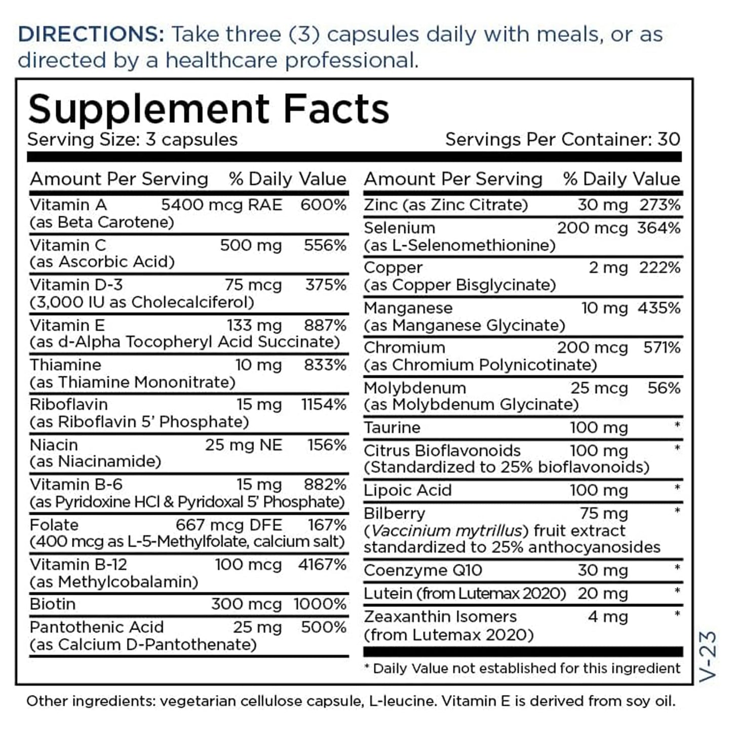 Metabolic Maintenance Vital Eyes Complete - Ocular Support Multivitamin with Lutein + Zeaxanthin (90 Capsules)