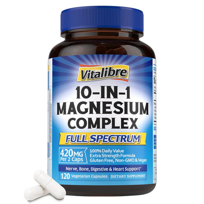 Vitalibre 10-in-1 Magnesium Complex – 420mg Elemental Magnesium