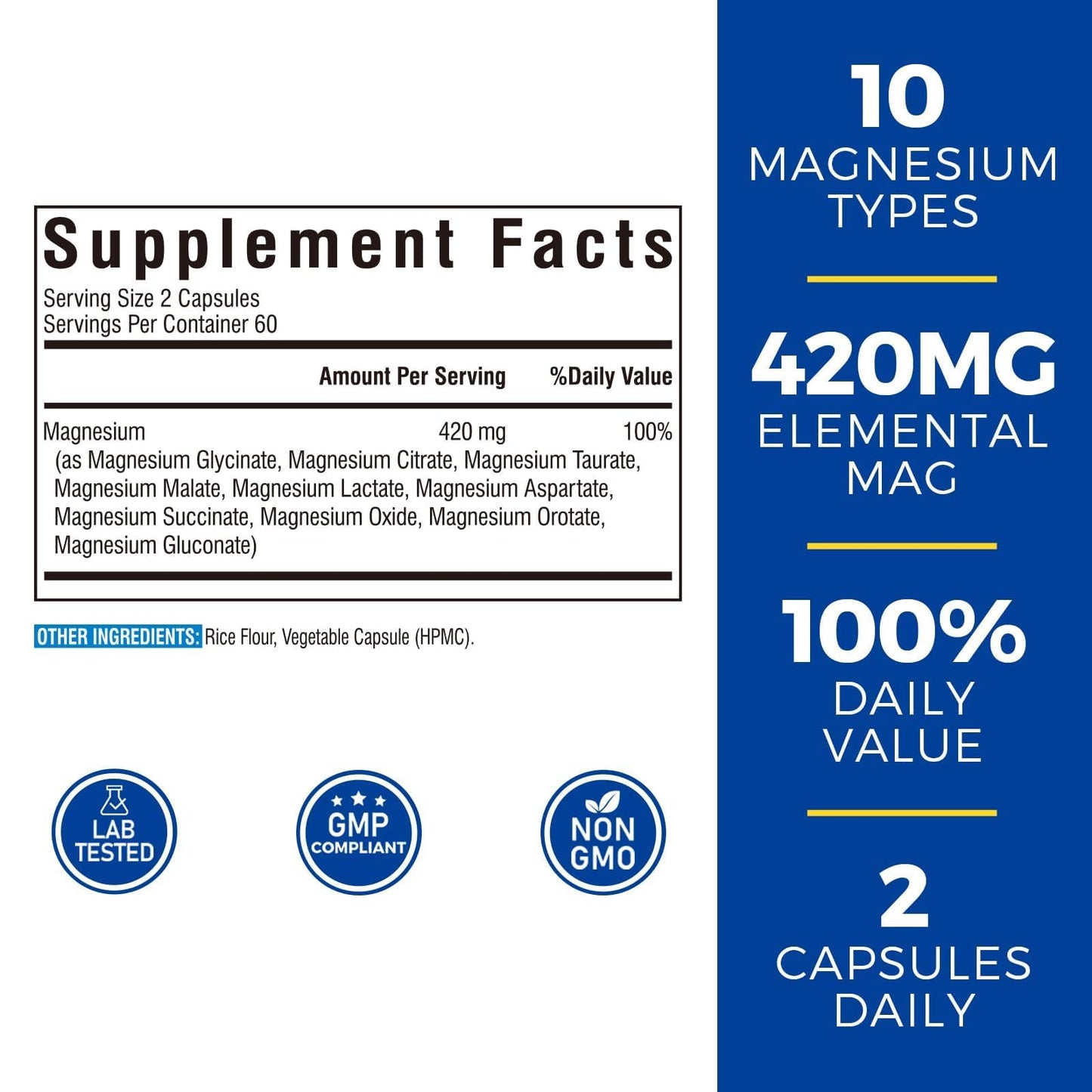 Vitalibre 10-in-1 Magnesium Complex – 420mg Elemental Magnesium