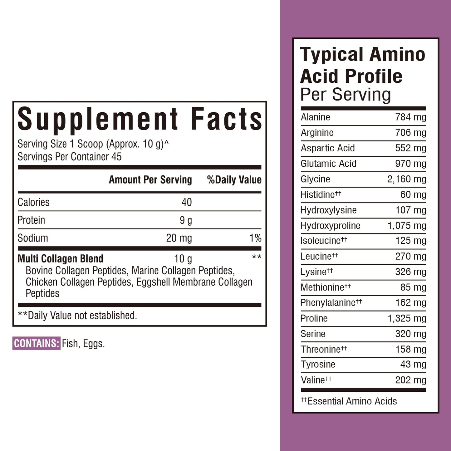 Vitalibre Multi Collagen Peptides Powder – Type I-V-X, Unflavored, 16oz, 45 Servings