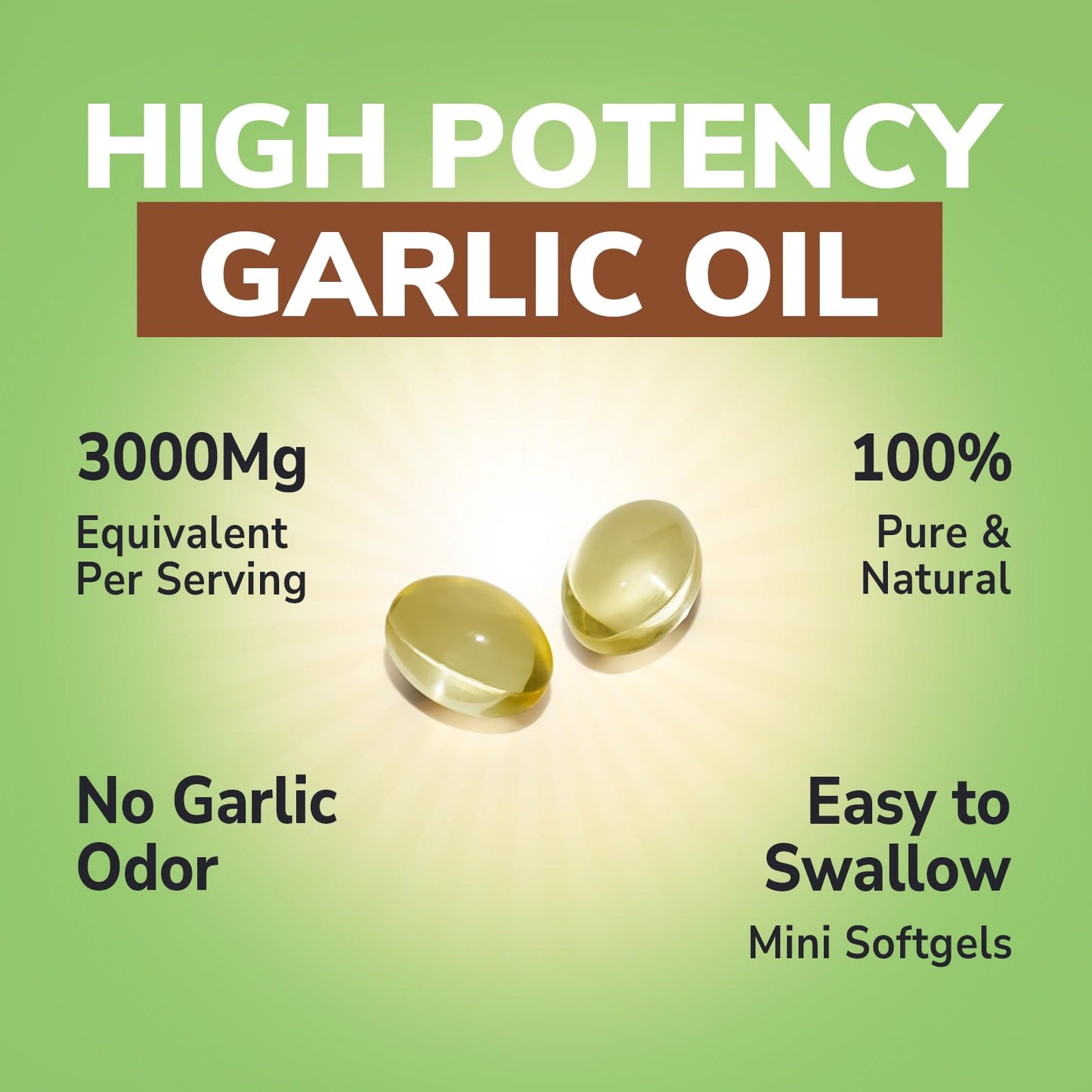 Vitalibre Odorless Garlic – 3,000mg per Serving, 180 Softgels | Non-GMO, Gluten-Free