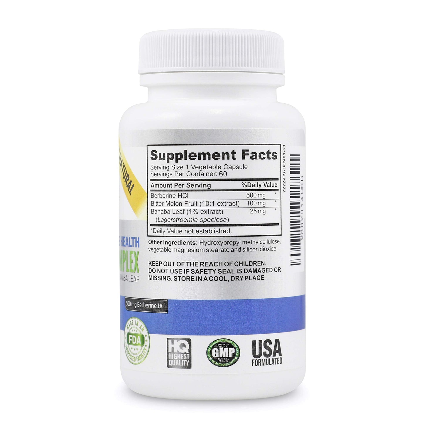 Vitalité Now Berberine 500mg + Bitter Melon & Banaba – Immune, Cardiovascular & GI Support | 60 Veg Capsules
