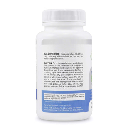 Vitalité Now Berberine 500mg + Bitter Melon & Banaba – Immune, Cardiovascular & GI Support | 60 Veg Capsules