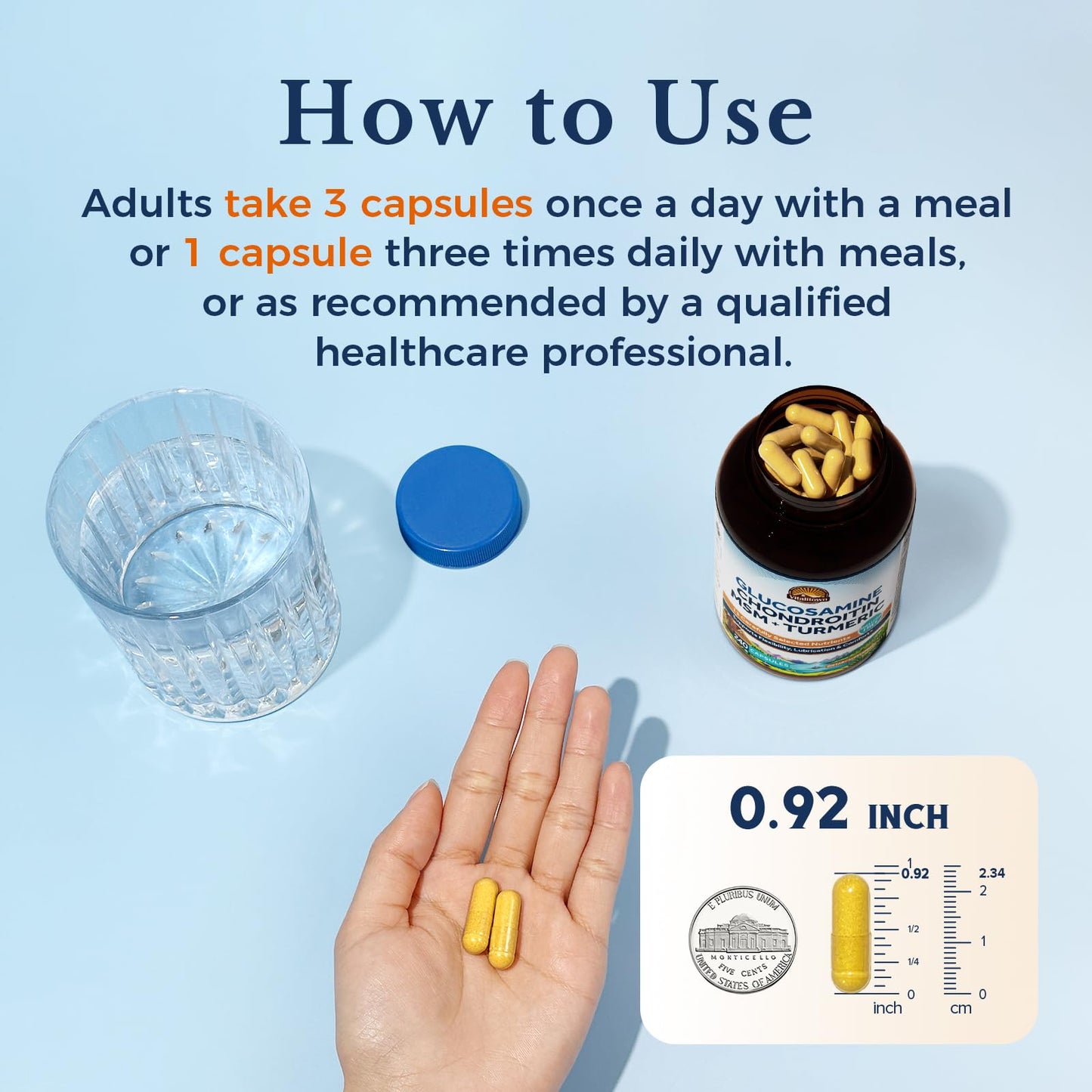 Vitalitown 11-in-1 Glucosamine Chondroitin MSM Turmeric Collagen – 240 Caps (Shellfish-Free)
