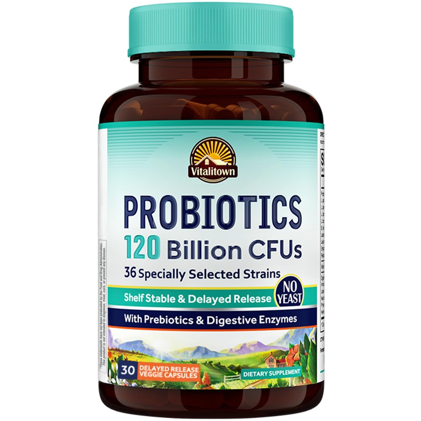 Vitalitown Probiotics 120B CFUs – 36 Strains, Prebiotics & Enzymes