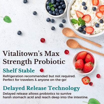 Vitalitown Probiotics 120B CFUs – 36 Strains, Prebiotics & Enzymes