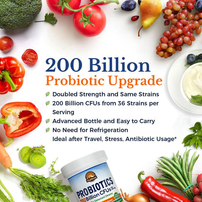Vitalitown Probiotics 200B CFUs, 36 Strains | Shelf-Stable, 60 ct | Vegan & Non-GMO