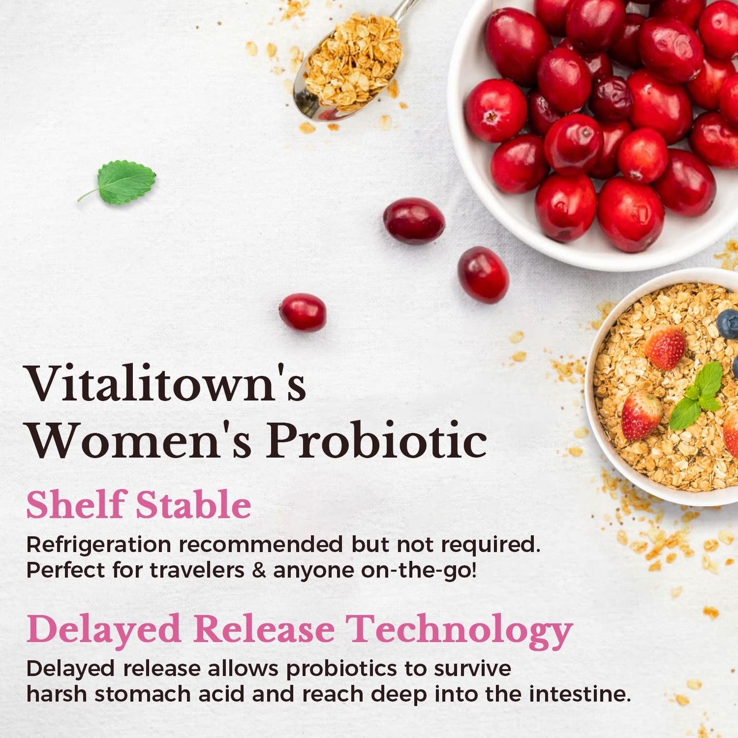 Vitalitown Probiotics for Women – 120 Billion CFUs, 30 Strains, Prebiotics & Enzymes | Vegan