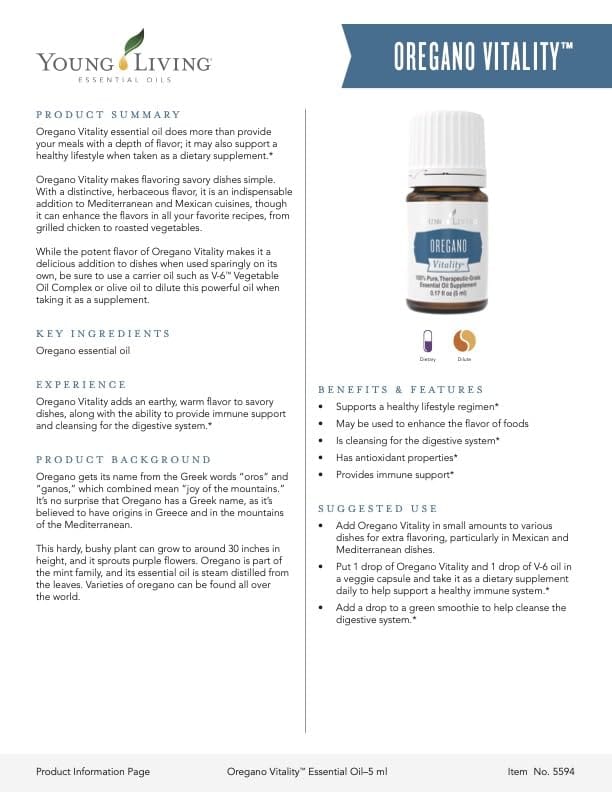 Vitality Oregano Essential Oil 5 ml by Young Living – Immune Support, Digestive Wellness, Pack of 2