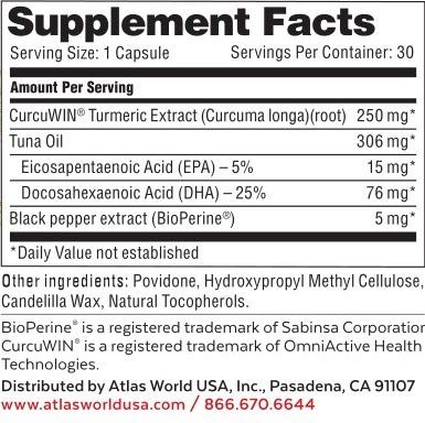 Vitality Rescue Fish Oil + Turmeric with BioPerine | CurcuWin 46x Absorption | 30 Capsules