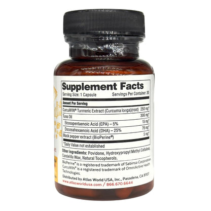 Vitality Rescue Fish Oil + Turmeric with BioPerine | CurcuWin 46x Absorption | 30 Capsules