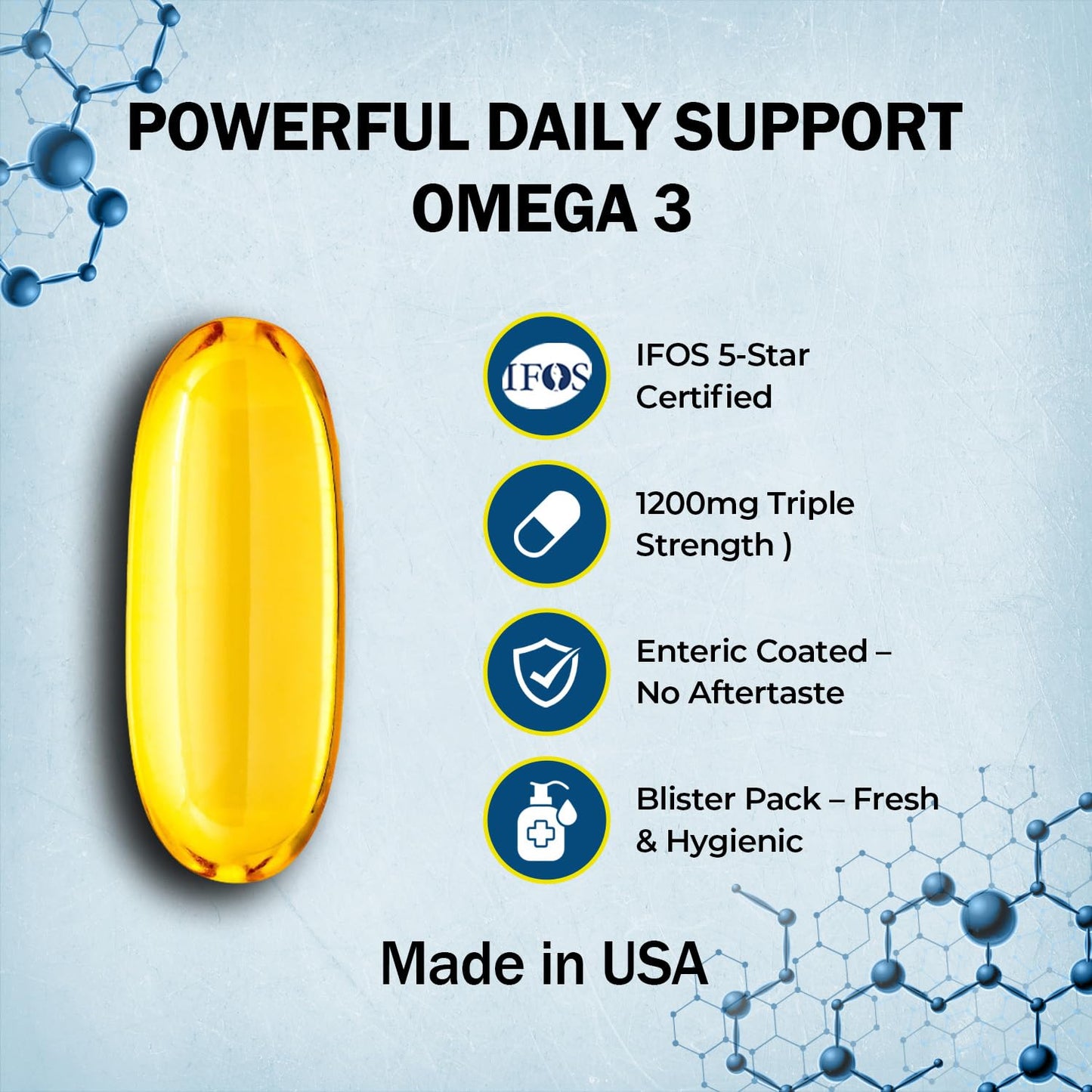VitalOils1000 Omega-3 Fish Oil 1200mg (750 DHA + 450 EPA) - IFOS 5-Star, Non-GMO, Gluten-Free, No Fishy Aftertaste, Made in USA