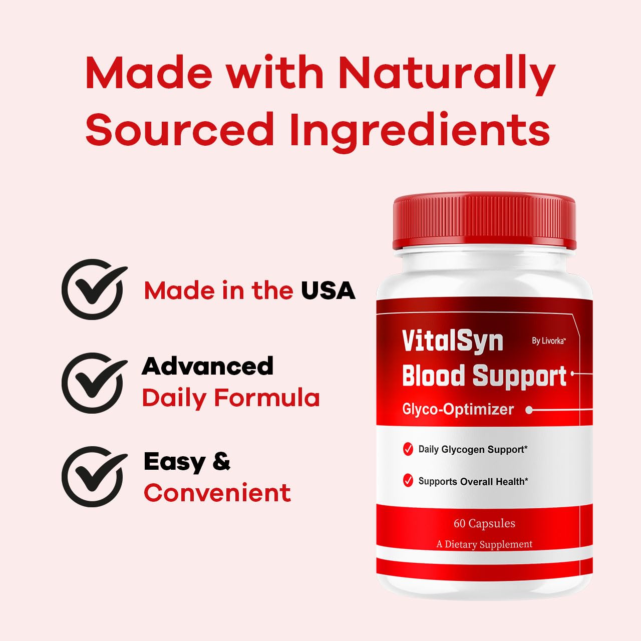 Vitalsyn Blood Support Capsules - Glyco Optimizer & Multivitamin, 60 Capsules
