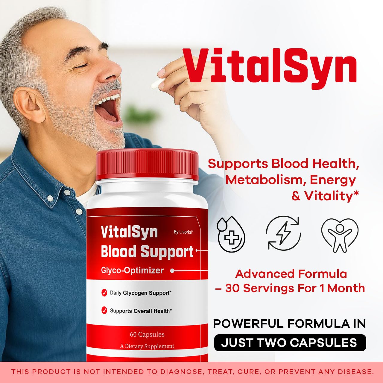 Vitalsyn Blood Support Capsules - Glyco Optimizer & Multivitamin, 60 Capsules