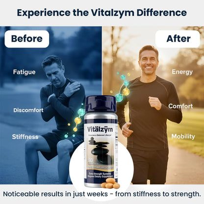 VITÄLZYM Proteolytic Systemic Enzymes Liquid Gel Capsules with Serrapeptase | Immune & Joint Support BritishVita | Premium UK Vitamins & Wellness Supplements