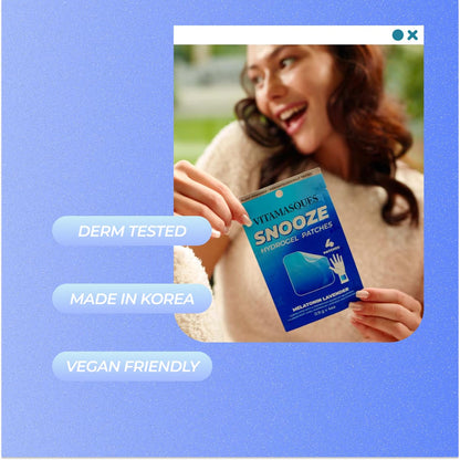 Vitamasques Snooze Sleep Patches 3-Pack – Lavender, Melatonin, GABA & Valerian Root | Korean Skincare