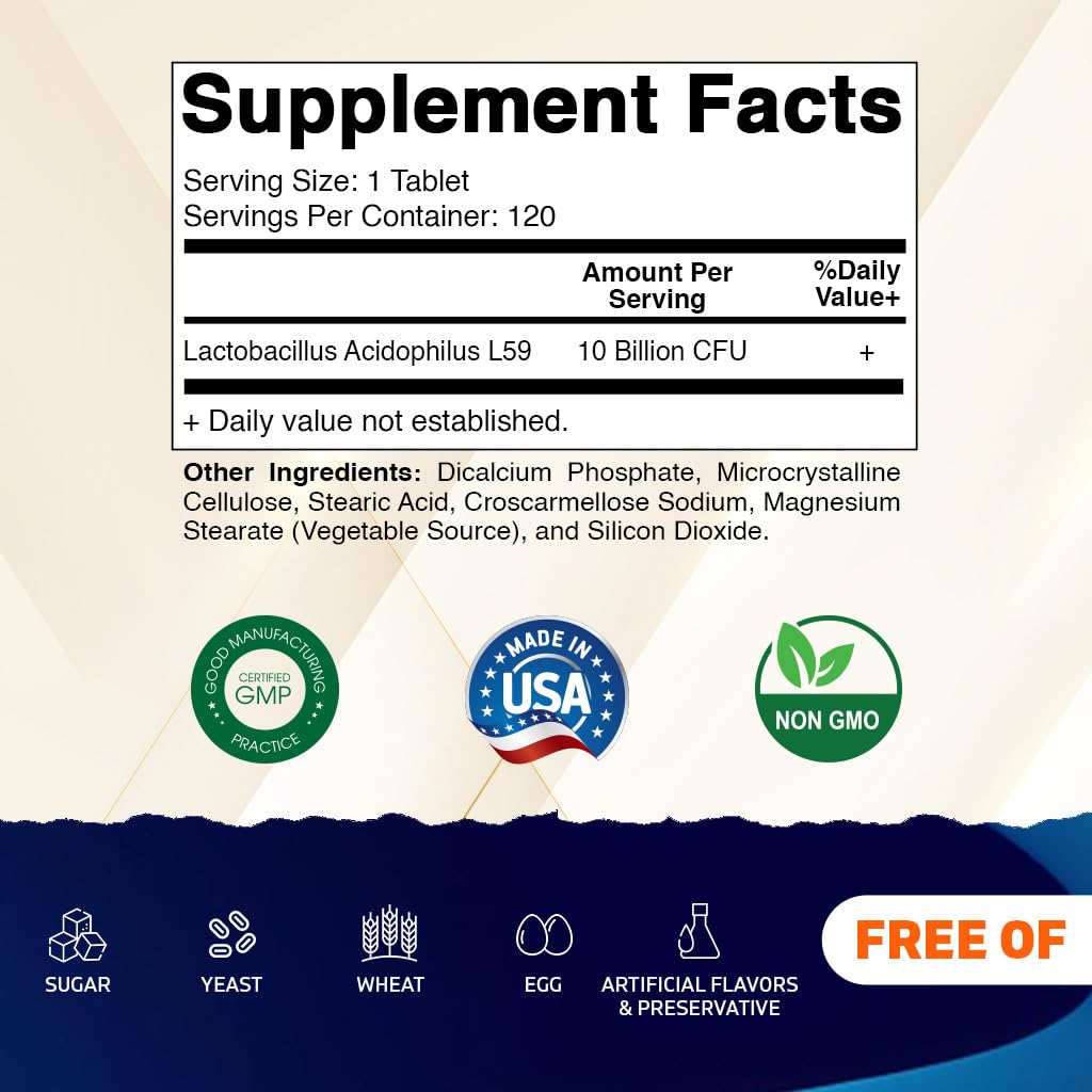 Vitamatic Probiotic 240 Tablets – 10B CFU Acidophilus, 5X Potency