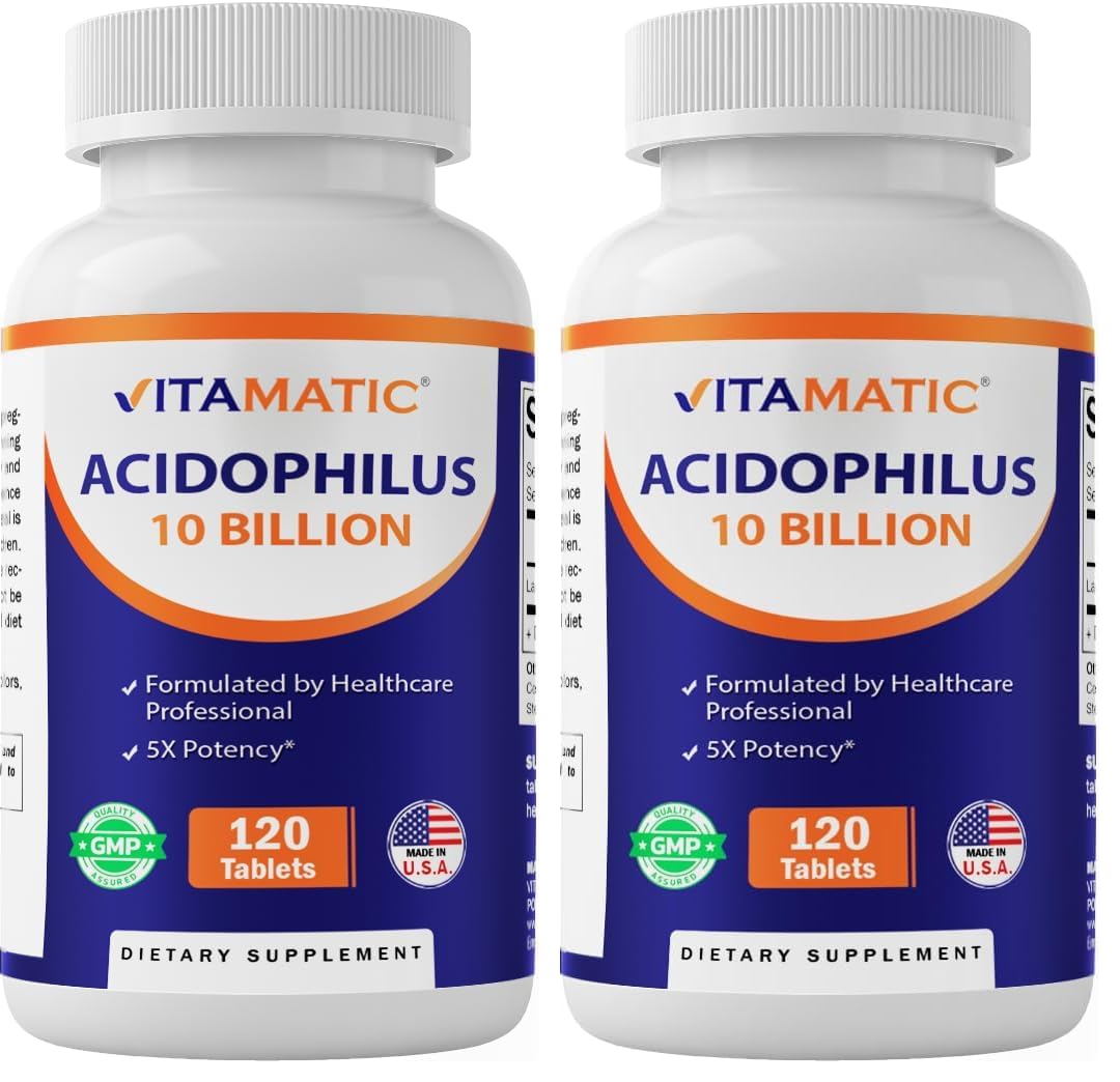 Vitamatic Acidophilus Probiotic – 10B CFU, 120 Tablets (Pack of 2)