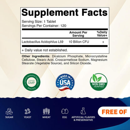 Vitamatic Acidophilus Probiotic – 10B CFU, 120 Tablets (Pack of 2)