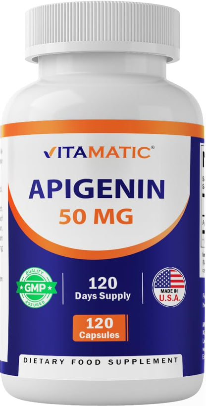 Vitamatic 2 Pack Apigenin 50mg - 240 Vegetarian Capsules | Prostate Health, Metabolism & Relaxation