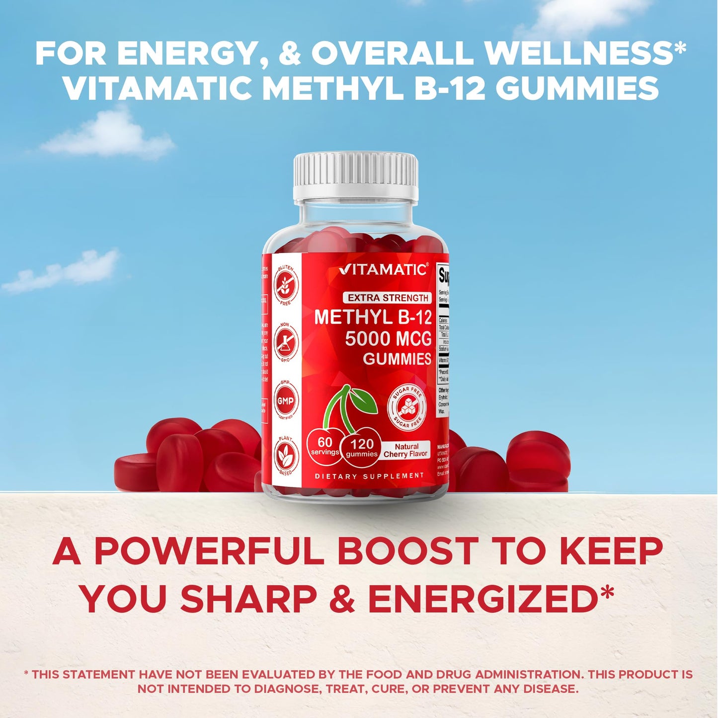 Vitamatic Extra Strength B12 5000 mcg Gummies - 120 ct, Methyl B12