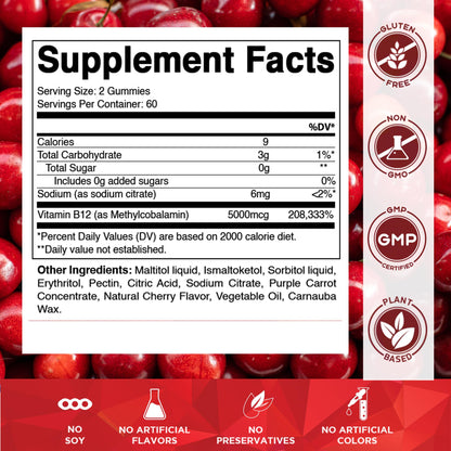 Vitamatic Extra Strength B12 5000 mcg Gummies - 120 ct, Methyl B12