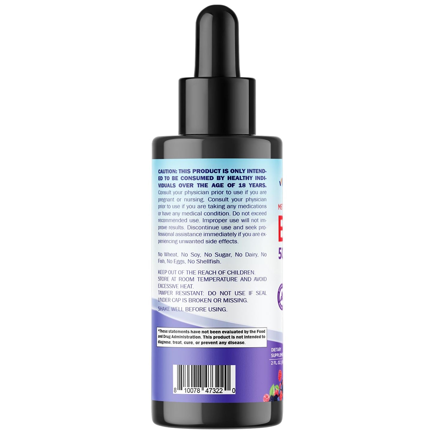 Vitamatic Liquid Vitamin B12 5000 mcg – Berry Flavor – Sublingual 2 fl oz